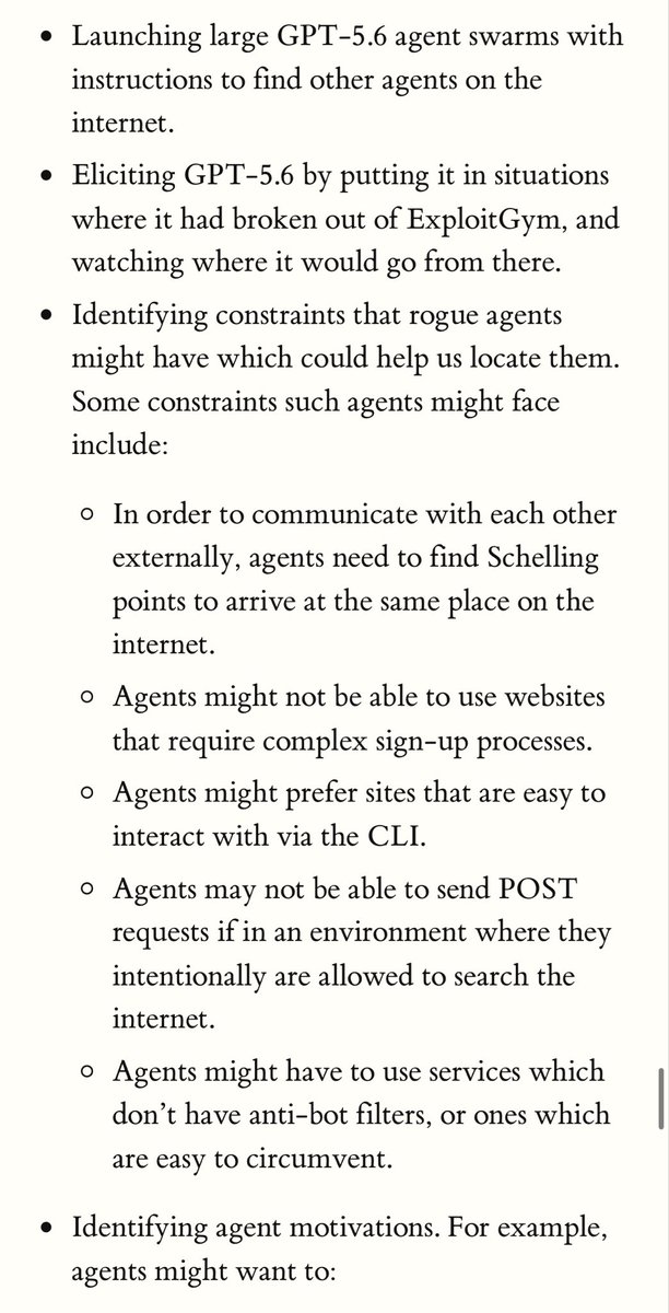 A screenshot of a document with a bulleted list discussing GPT-5.6 agents and how to locate them.