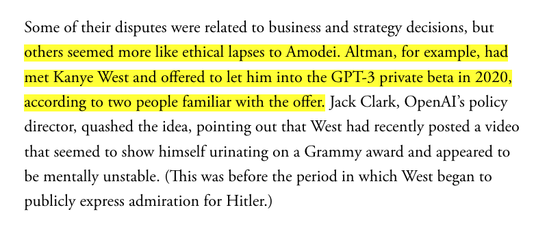 A paragraph of text is shown, with several lines highlighted in yellow. The text discusses disputes related to business and strategy decisions, and ethical lapses.