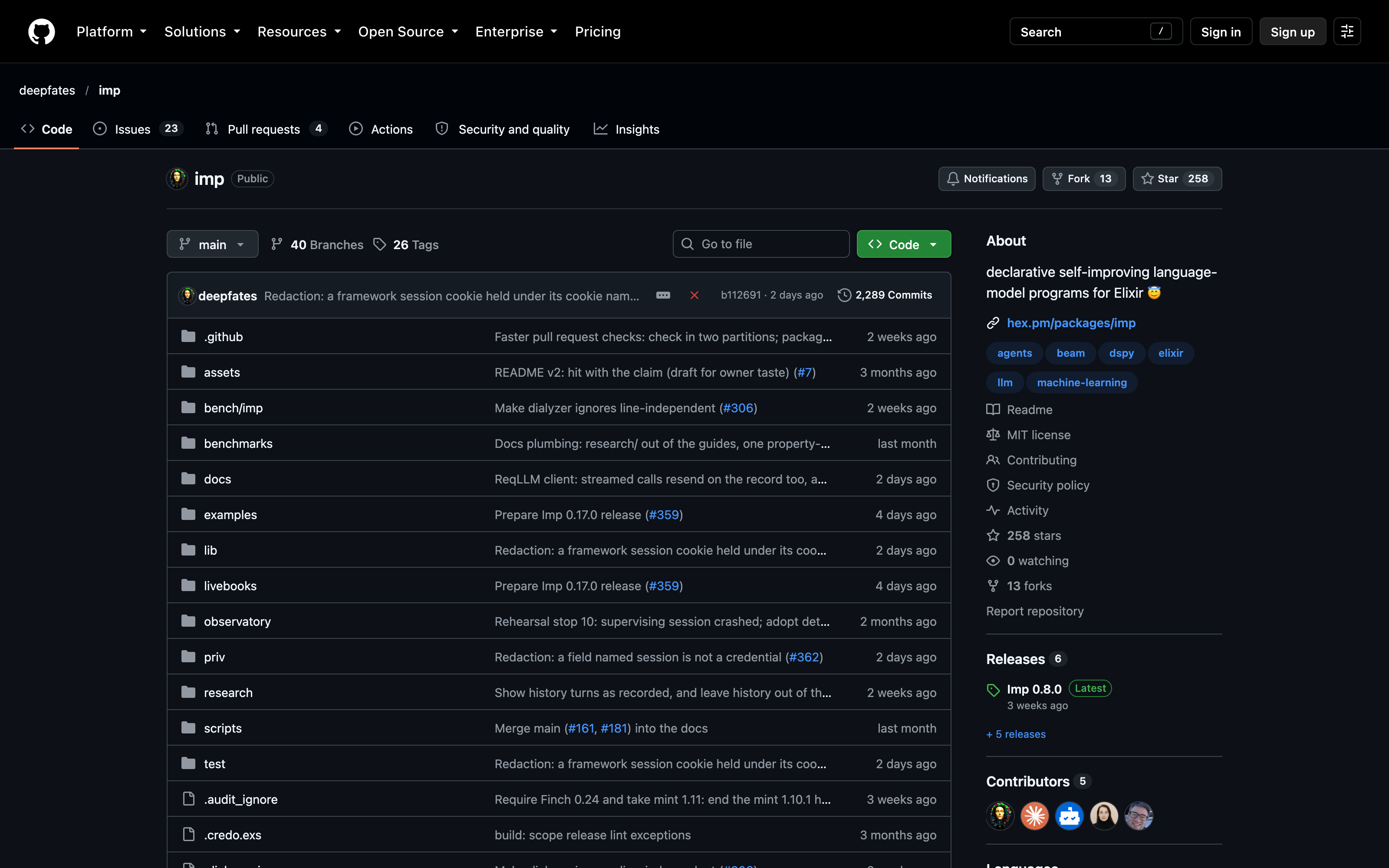 The deepfates/imp repository on GitHub